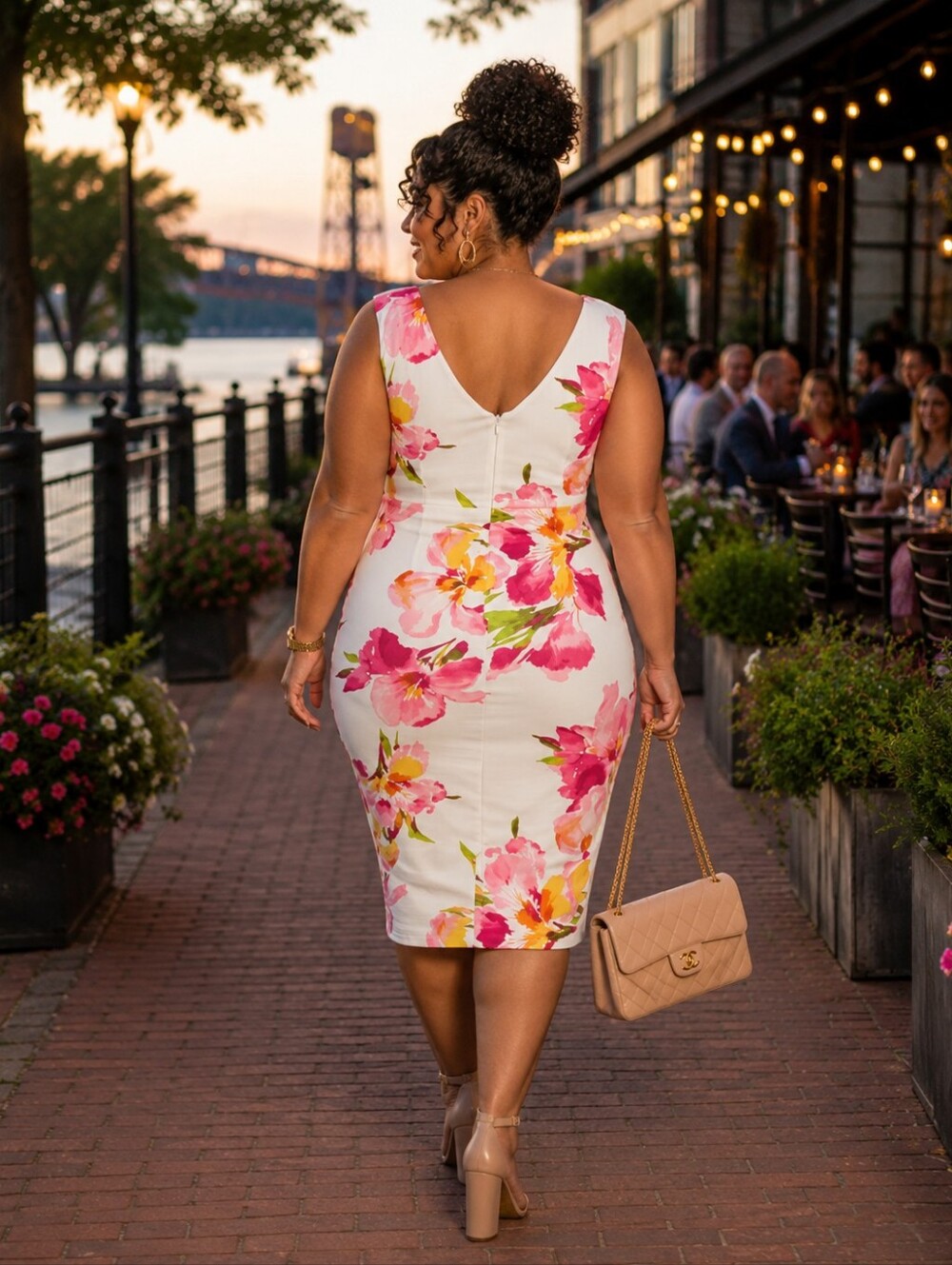 Eliza J NWT Floral Print Sleeveless Sheath Dress Size 14 White Pink Yellow - Picture 2 of 7